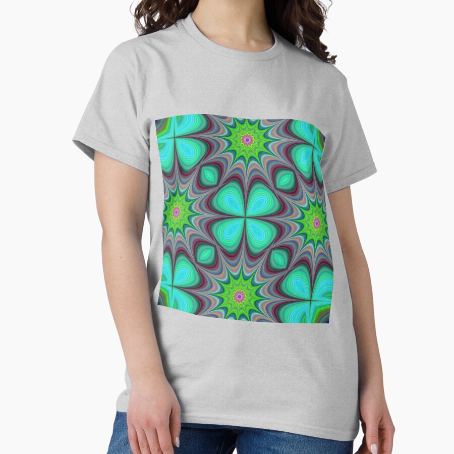 Abstract Retro Flower Power Classic T Shirt
