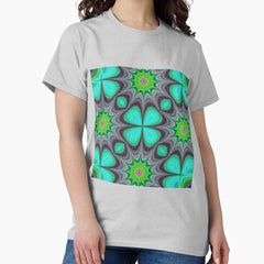 Abstract Retro Flower Power Classic T Shirt