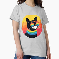 Colorful & groovy cat Classic T-Shirt