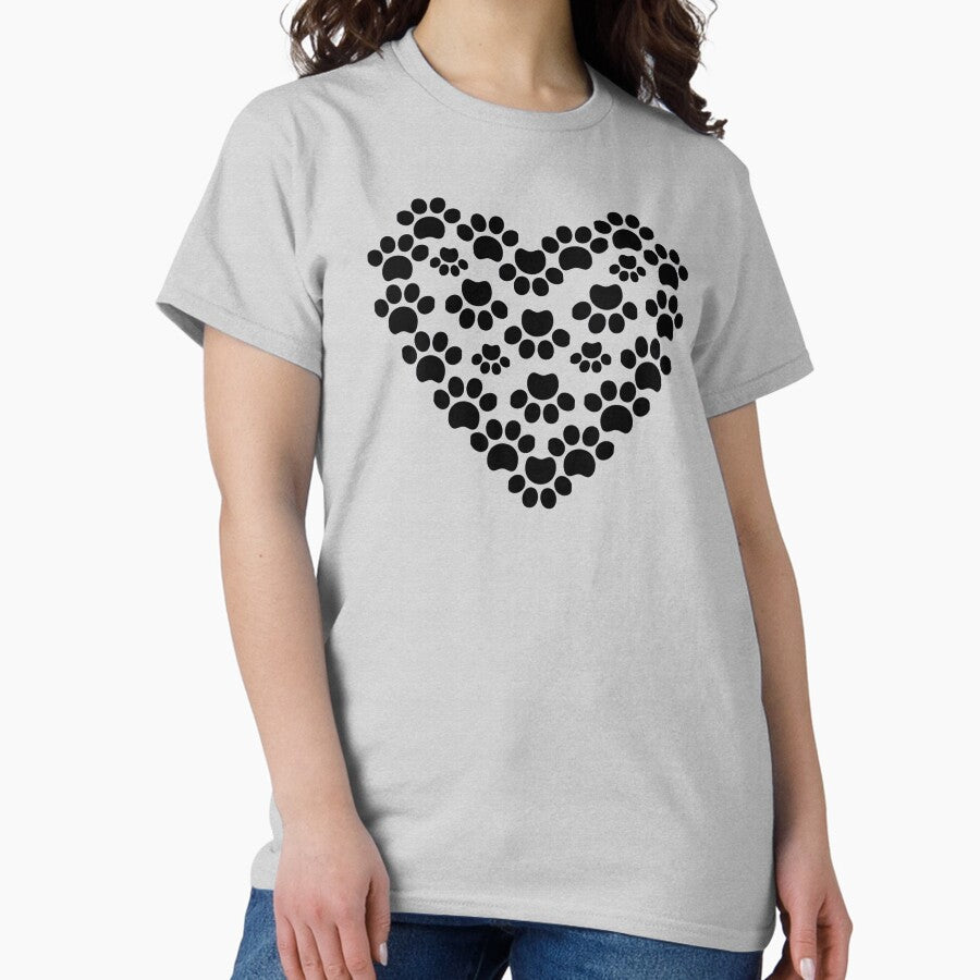 Cat paw heart for cat lovers Classic T-Shirt