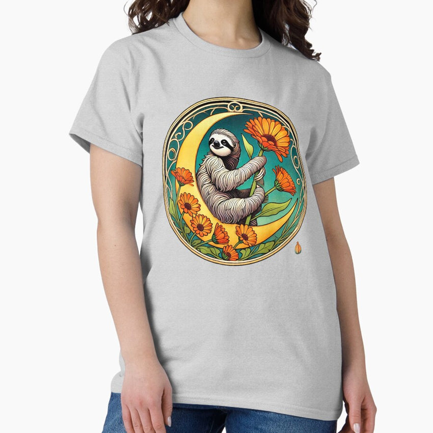 Floral Sloth Classic T-Shirt