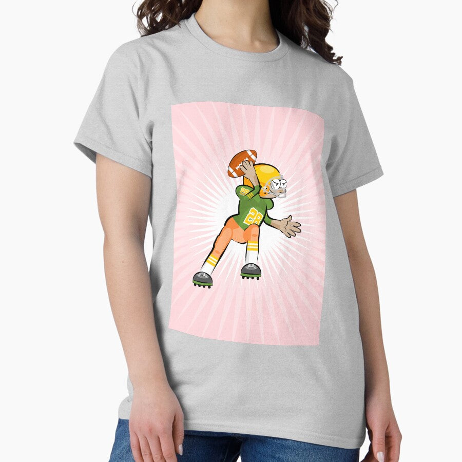 American football player making a pass with the ball Classic T-Shirt