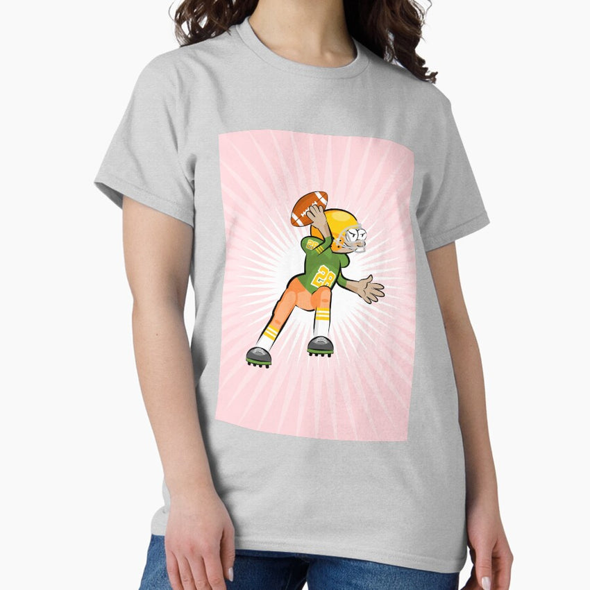 American football player making a pass with the ball Classic T-Shirt