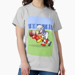 American Football Player Frontal Collision Classic T-Shirt