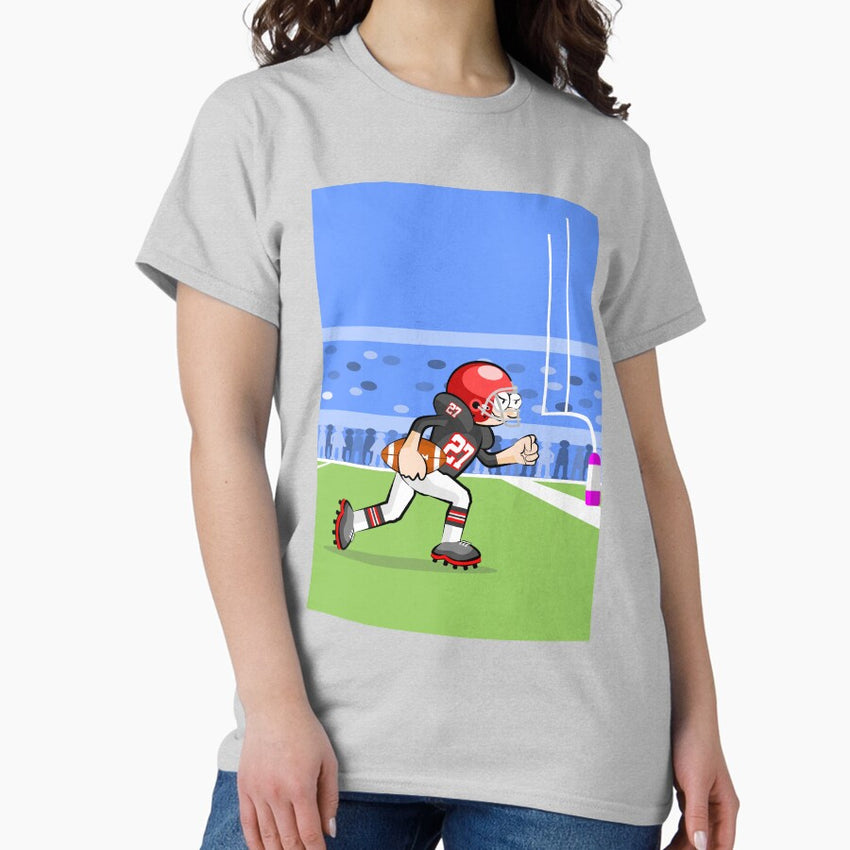 American football player taking the ball Classic T-Shirt