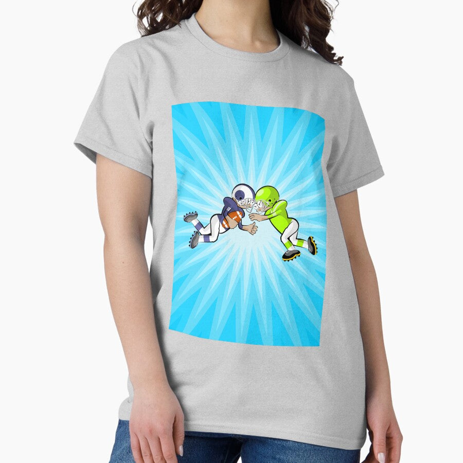 American football fighting hard for the ball Classic T-Shirt