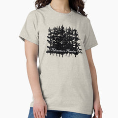 Adventure Awaits Bw Forest Gray Classic T Shirt