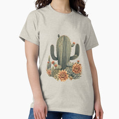 Bohemian Style Flowering Cactus Classic T-Shirt