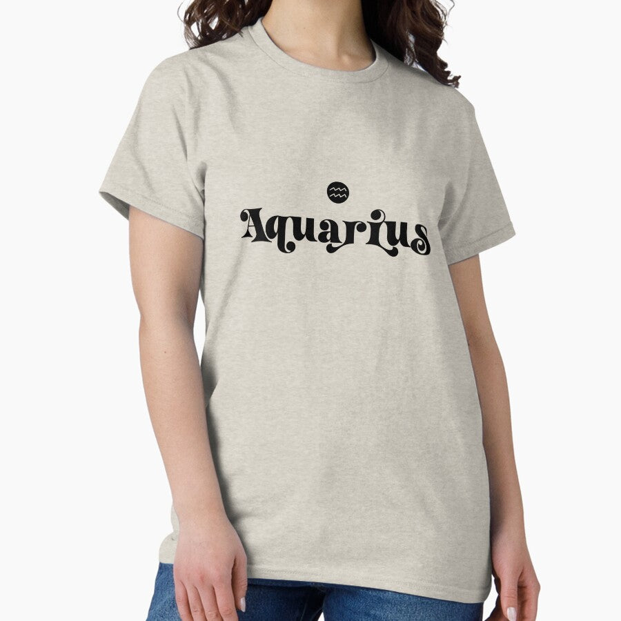 AQUARIUS Astrology Zodiac Sign and Symbol Classic T-Shirt