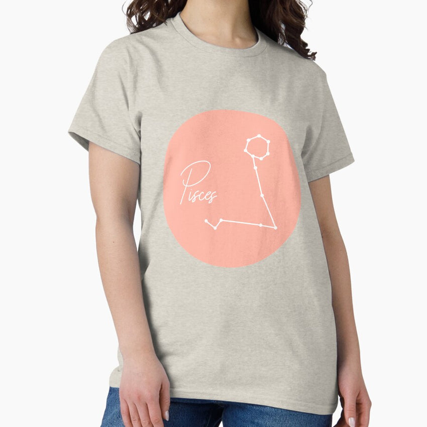 Pisces Zodiac Sign in Rose Gold Classic T-Shirt