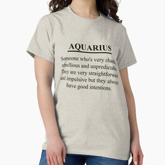 Aquarius Star Sign Definition Classic T Shirt