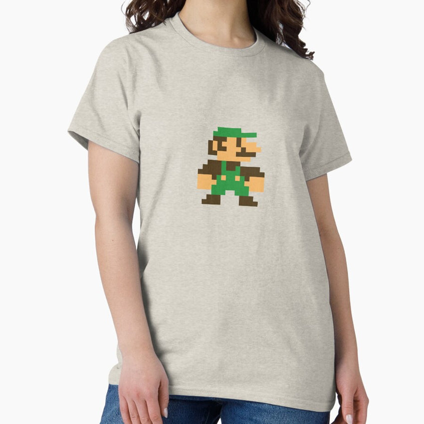 8 Bit Super M Pixel Graphic Green Classic T Shirt