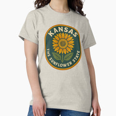 Kansas – The Sunflower State Retro Badge Classic T-Shirt