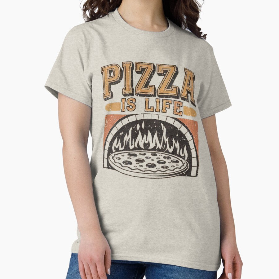 Wood-Fired Pizza Oven Design - Pizza Is Life Artwork Classic T-Shirt