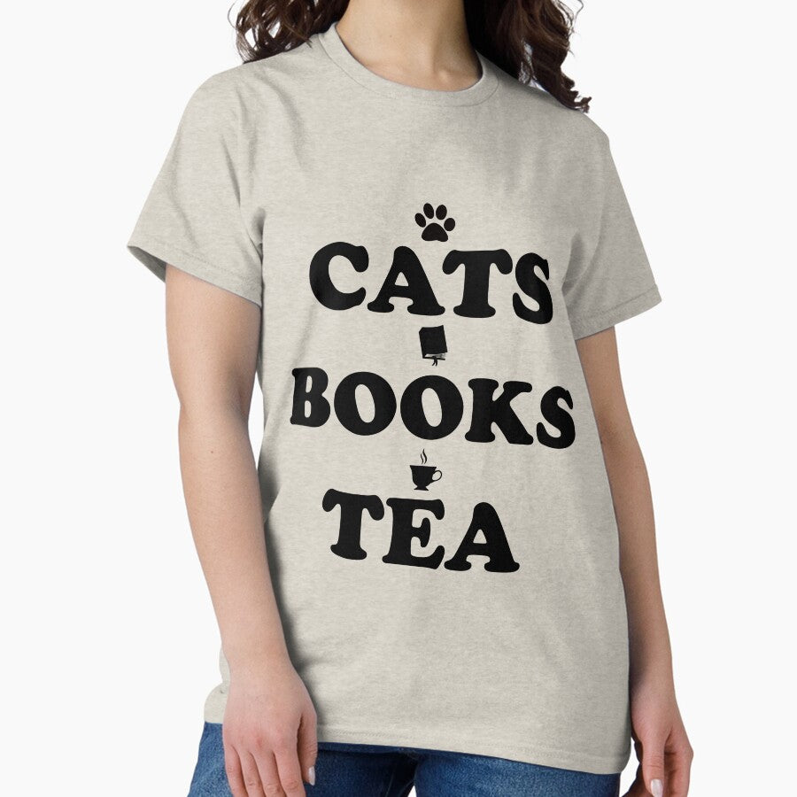 Cats books and tea Classic T-Shirt