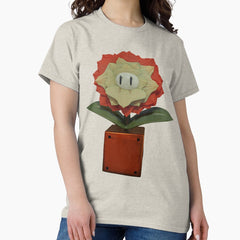 Retro Gaming Merchandise 80s Fire Flower in High Resolution 3D Realistic Textured Material Classic T-Shirt
