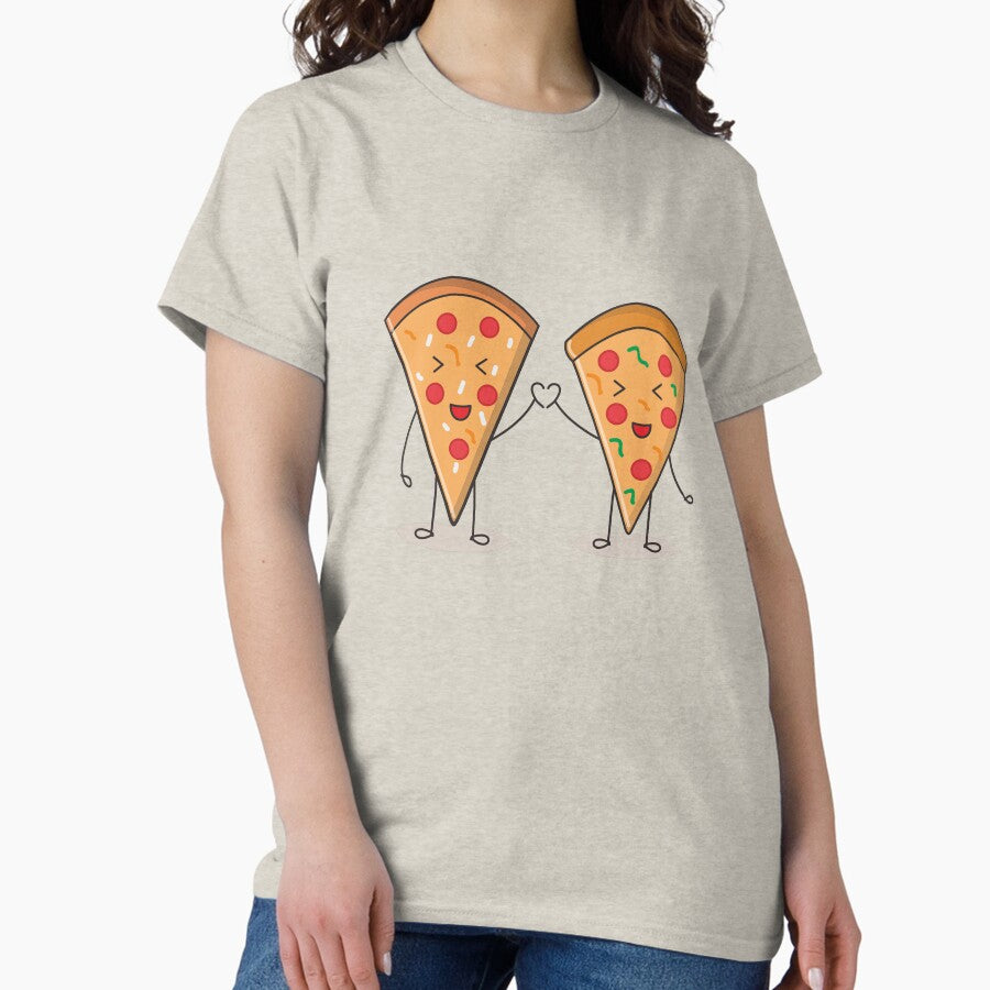 Cartoon Pizza Love Classic T-Shirt