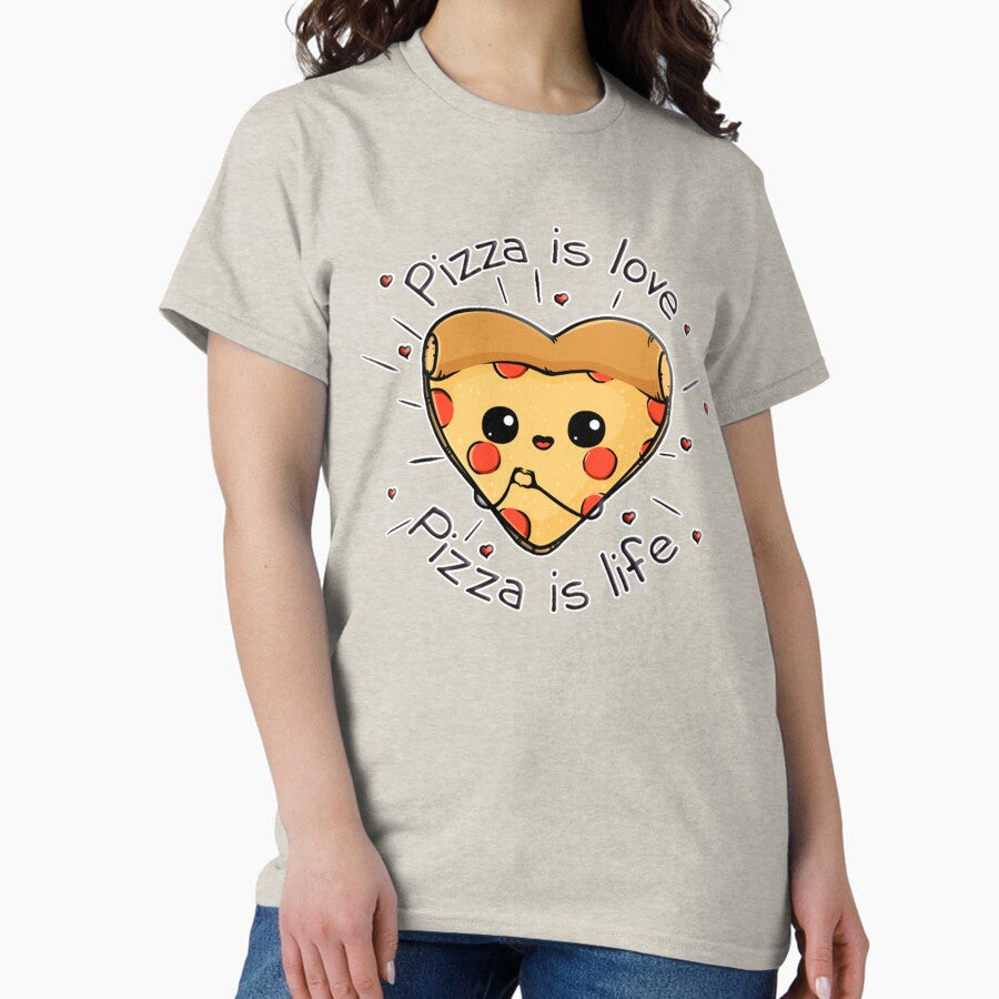 valentine pizza day Pizza love Piece of my heart Matching Pizza Pizza is love trend t-shirts Classic T-Shirt