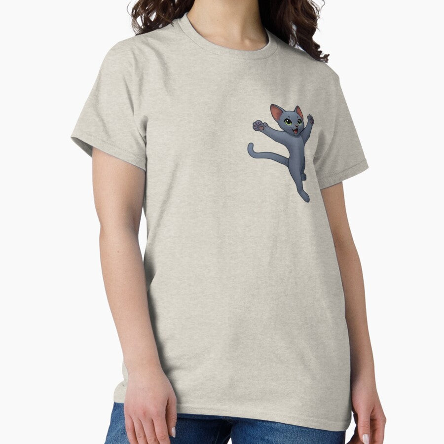 Funny Cartoon Korat Cat Pattern for Thai Lovers #2 Classic T-Shirt
