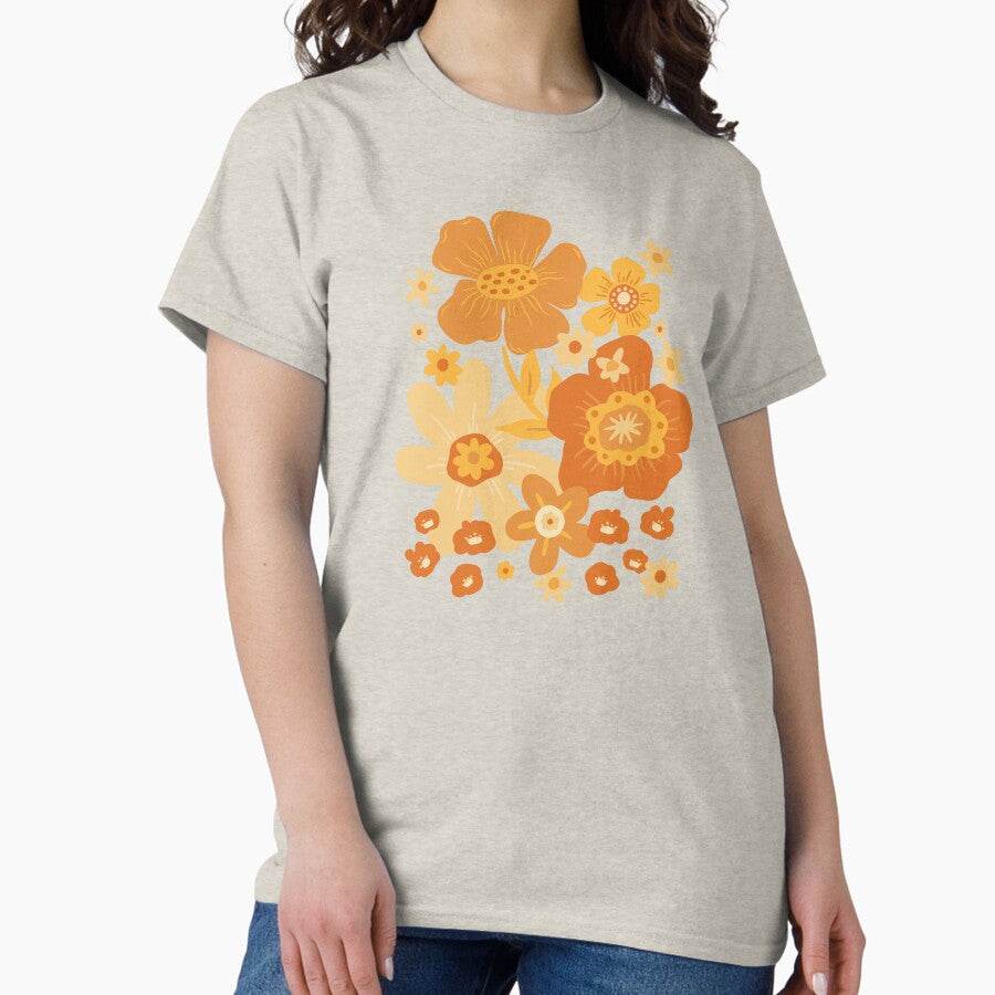 Groovy 60s Floral Party - Cream Classic T-Shirt