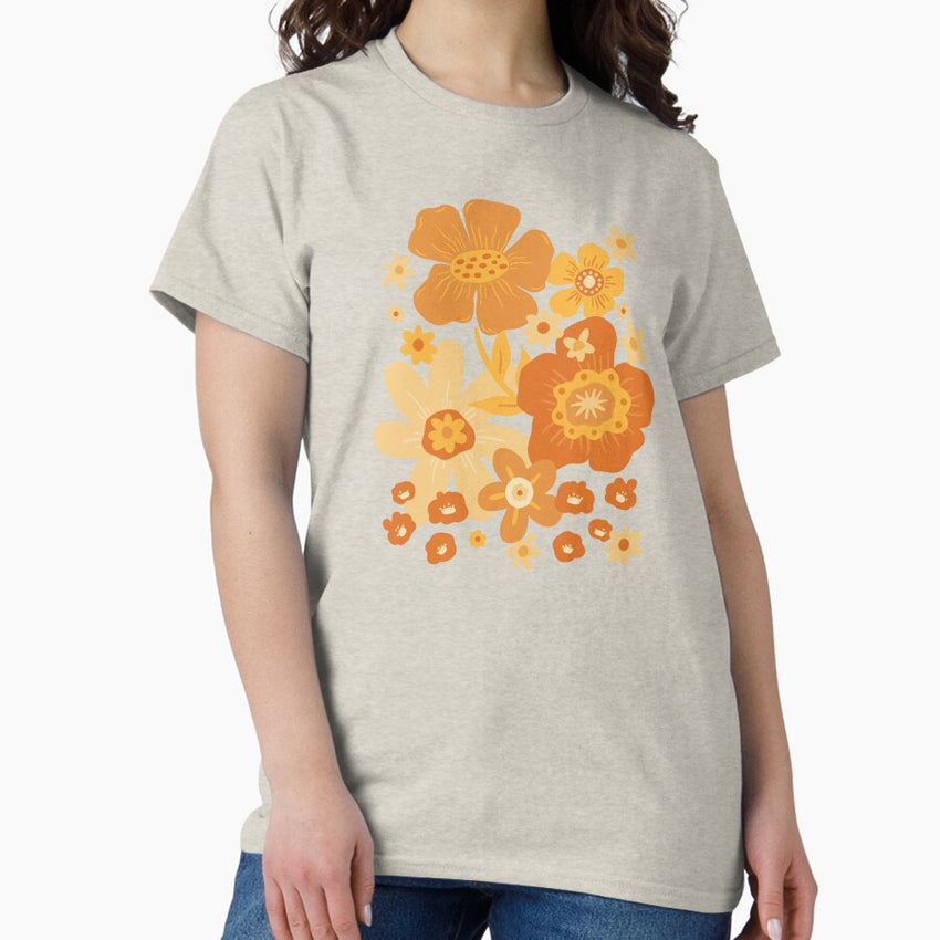 Groovy 60s Floral Party - Cream Classic T-Shirt