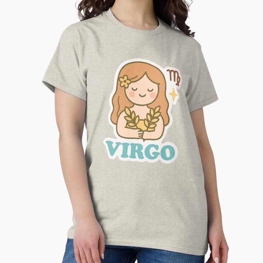 Virgo Zodiac Sign Sticker – Practical, Detail-Oriented, and Organized Virgo Design Classic T-Shirt