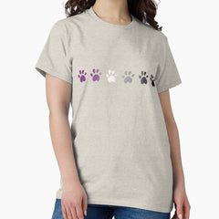 Ace Flag Gradient LGBTQ Pride Paw Prints Classic T-Shirt