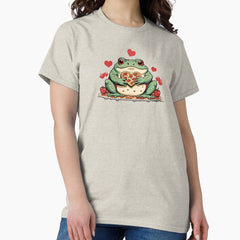 Heart-Shaped Pizza Frog - The Perfect Slice of Love Classic T-Shirt