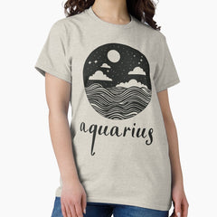 Aquarius Zodiac Water Bearer Celestial Astrology Art Classic T-Shirt