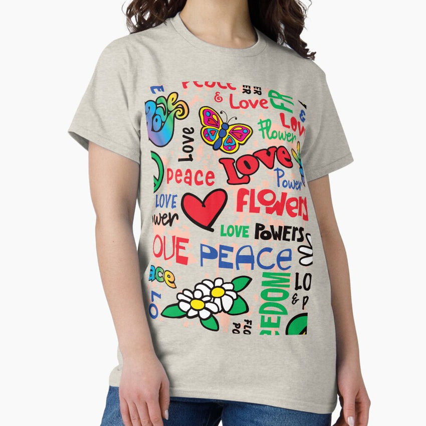 love and peace seamless Classic T-Shirt