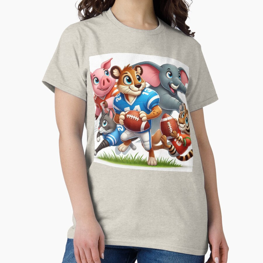 animals playing football Classic T-Shirt