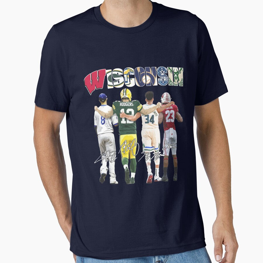 Wis.con.sin Sport team city Gre.e.n B.ay Pa.ck.ers Mi.lwa.uke.e Bu.cks Essential T-Shirt