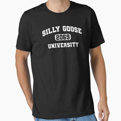 Silly Goose University 2069 Vintage White Text Essential T Shirt