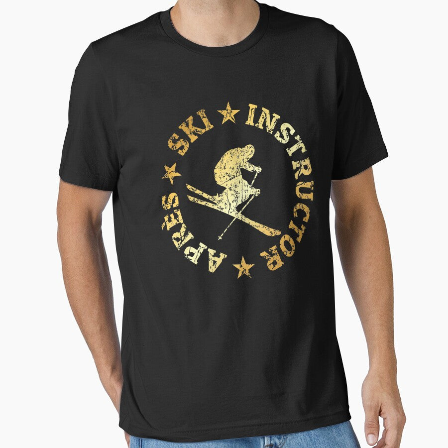 Apres Ski Instructor Seal (Vintage Golden-Yellow) Winter Sports Skier Essential T-Shirt