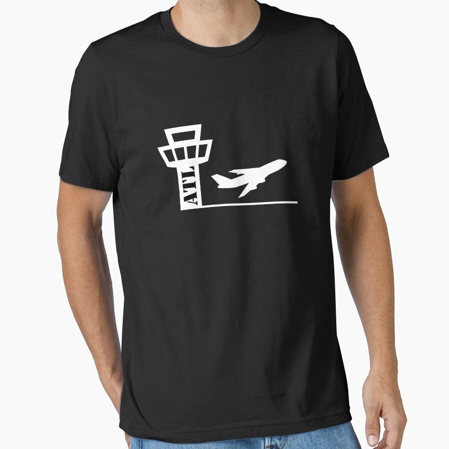 Atl Atlanta Georgia Airport Air Traffic Control Tower Airport Code Essential T Shirt