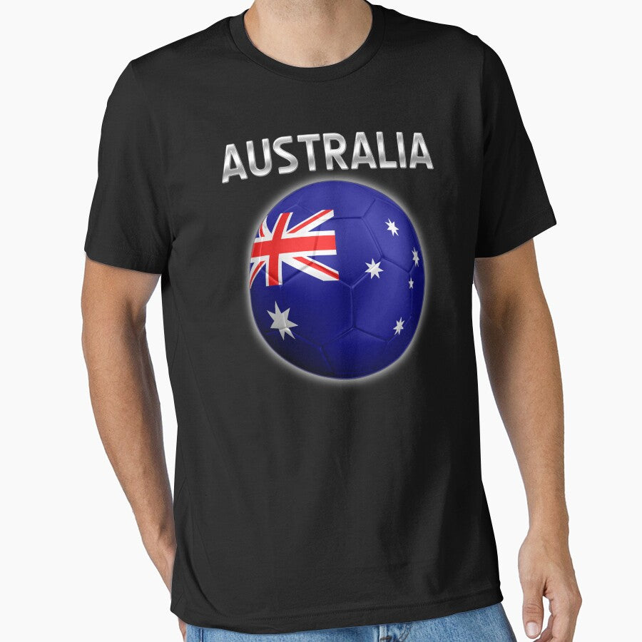 Australia - Australian Flag - Football or Soccer Ball & Text 2 Essential T-Shirt