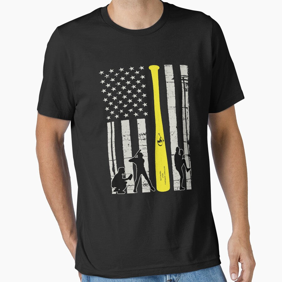 American Flag Baseball Essential T-Shirt