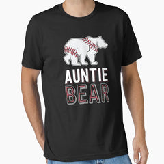 Auntie Bear Baseball Aunt Shirts For Women Softball Game Essential T-Shirt