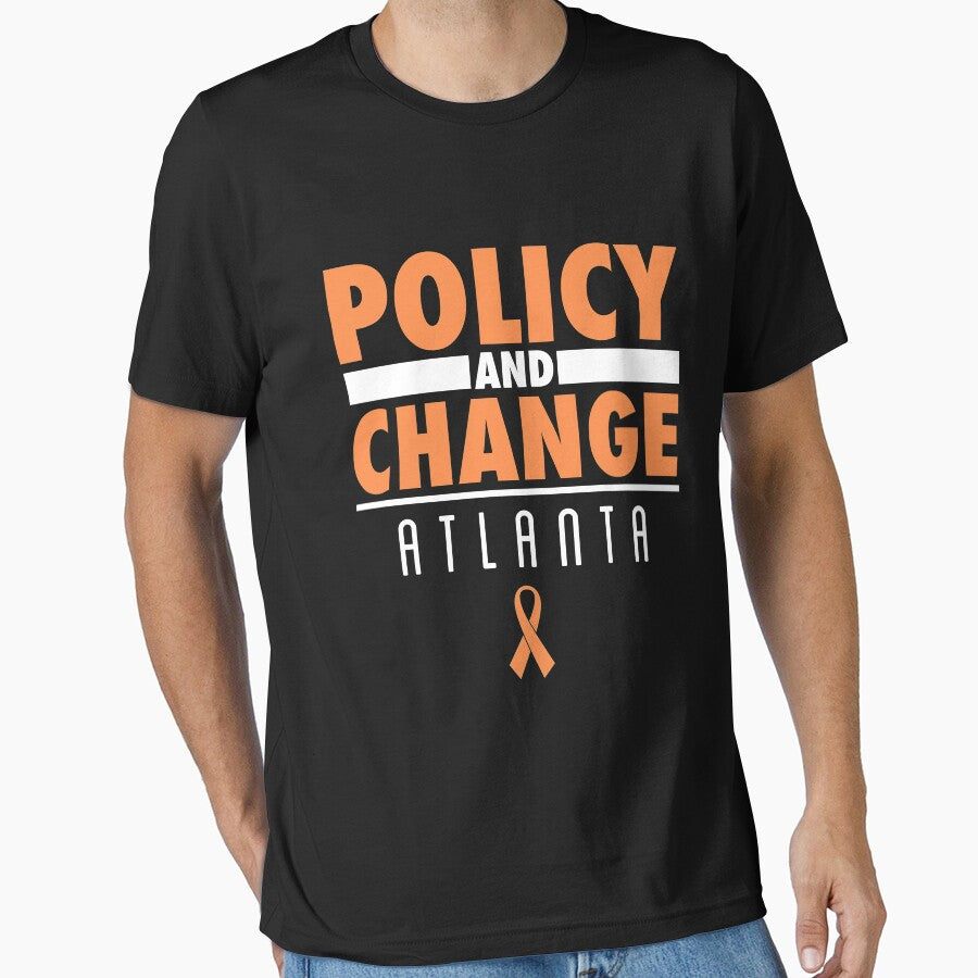 ATLANTA POLICY AND CHANGE - Orange Ribbon - Protest March Shirt for Gun Control Essential T-Shirt