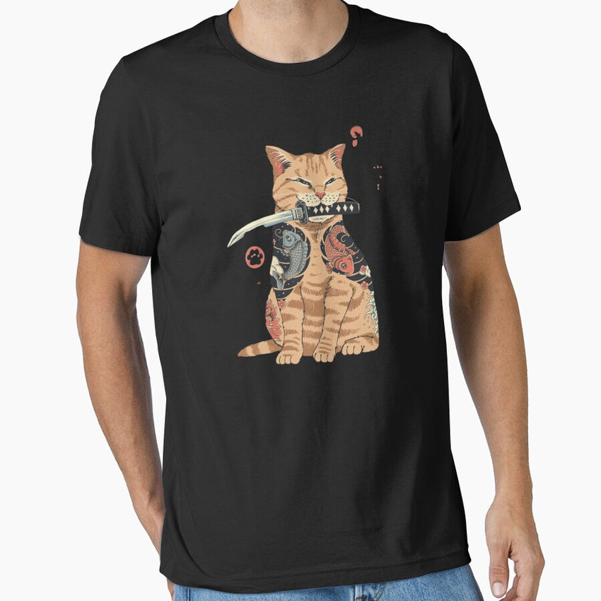 Anime Cat With Knife Essential T Shirt