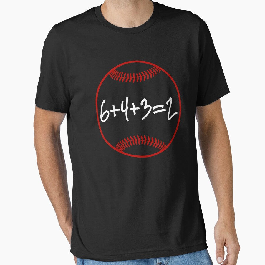 Baseball 6432 Double Play 6+4+3=2 Softball Math Essential T-Shirt