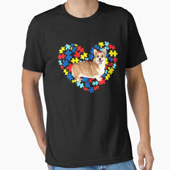 Autism Awareness Corgi Heart Dog Dad Dog Mom Essential T Shirt