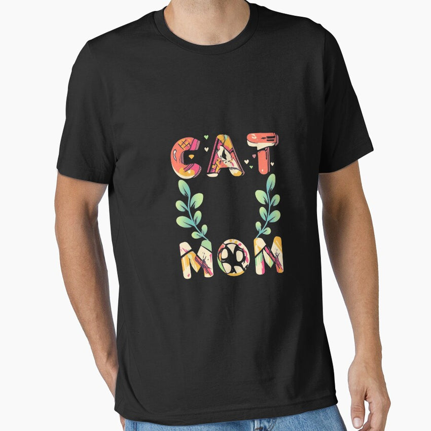 Cat Mom T-Shirt Colorful Essential T-Shirt
