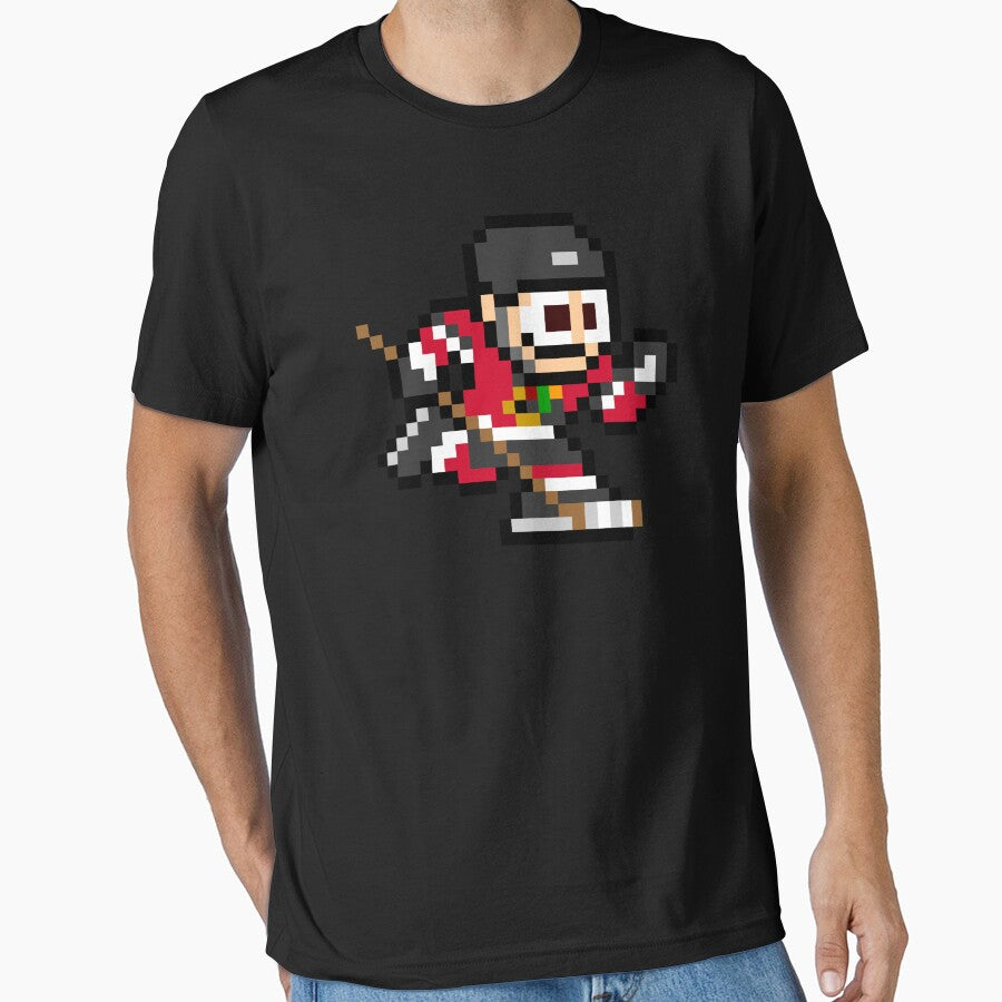 Chicago Blackhawks Home (8-bit Hockey Player) Essential T-Shirt