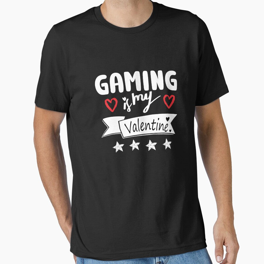 Gaming is My Valentine Gamer Girl Gift Valentines Day Essential T-Shirt