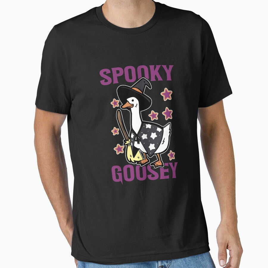 Spooky Goosey Halloween Silly Goose Witch Lover Essential T Shirt