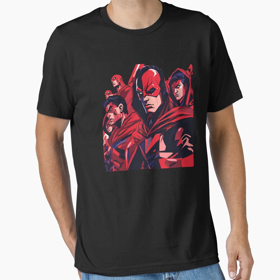 "Thunderbolts Fan Art – Dark Superhero Squad Led by Red Warrior Essential T-Shirt