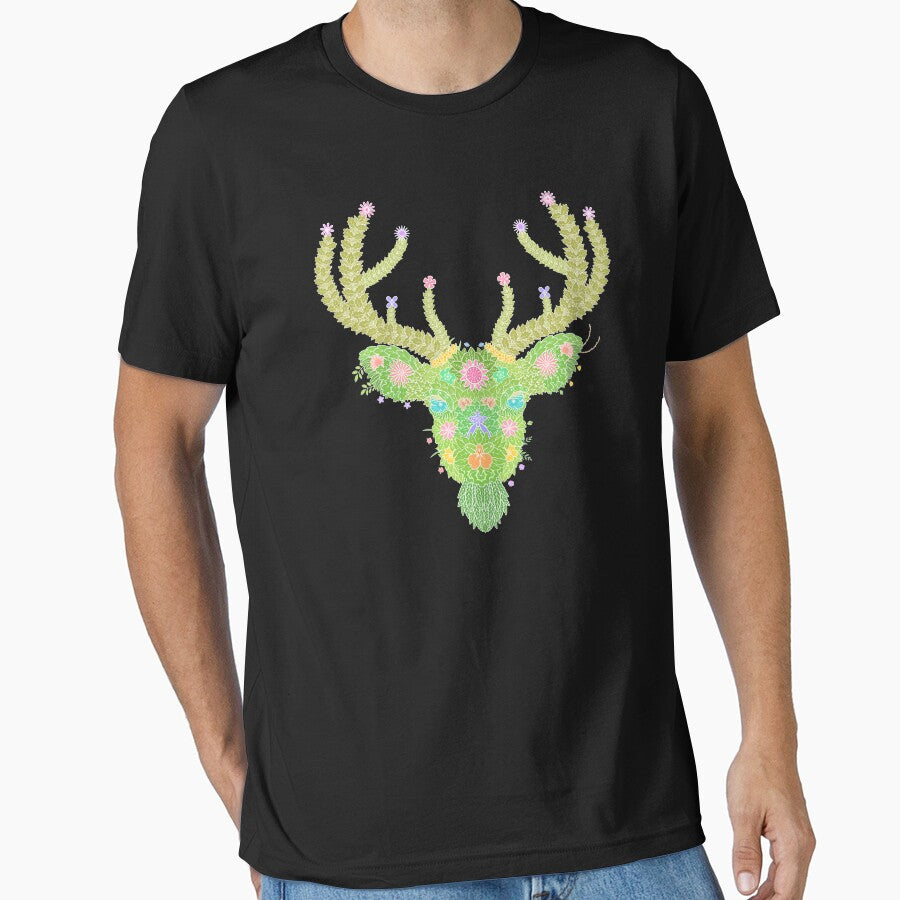Floral Animal Reindeer WeArePrettierThanFlowers Essential T-Shirt