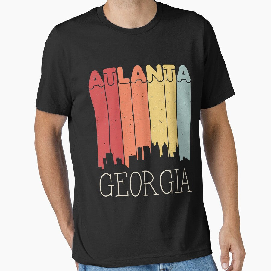 Atlanta Georgia skyline retro vintage Shirt Tank Graphic T-shirt Phone Case Laptop Decal Mug Tablet Case and Bag Essential T-Shirt
