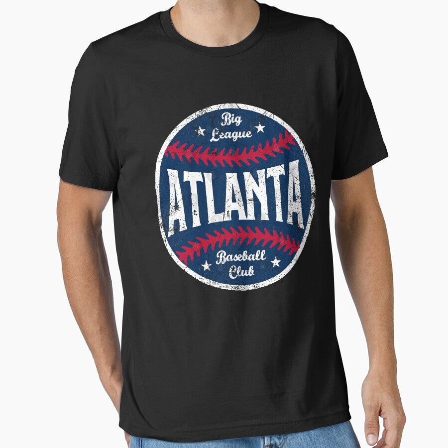 Atlanta Retro Big League Baseball White Essential T-Shirt